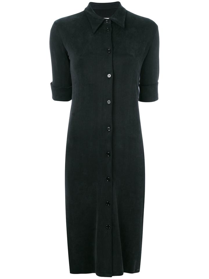 Mm6 Maison Margiela Button Midi Dress - Black