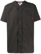 Supreme Cdg Pinstriped Baseball Top - Black