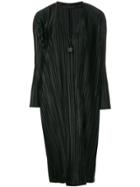 Pleats Please By Issey Miyake Long Pleated Cardigan - Black