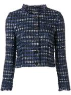 Boutique Moschino Cropped Tweed Jacket - Blue