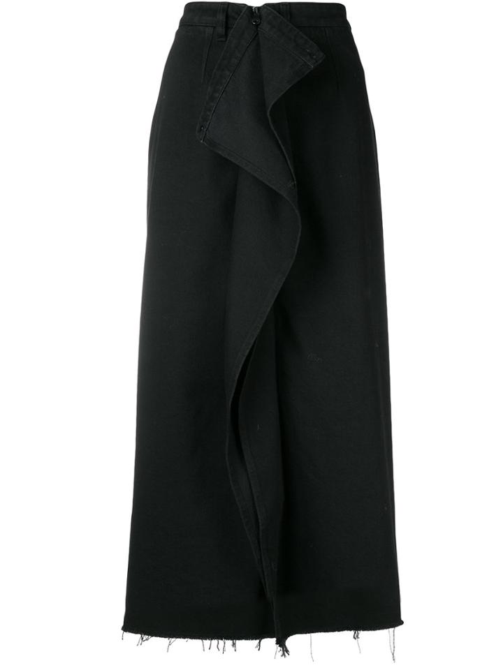Mm6 Maison Margiela Front Ruffle Skirt - Black
