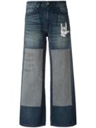 Sandrine Rose Embroidered Patchwork Jeans - Blue
