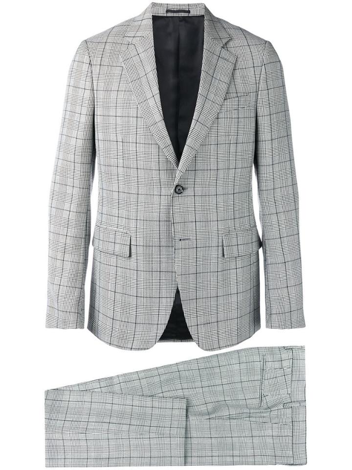 Versace Check Two-piece Suit - Black