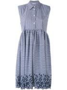 P.a.r.o.s.h. - Striped Sleeveless Midi Dress - Women - Cotton/polyamide/polyester/spandex/elastane - S, Women's, Blue, Cotton/polyamide/polyester/spandex/elastane