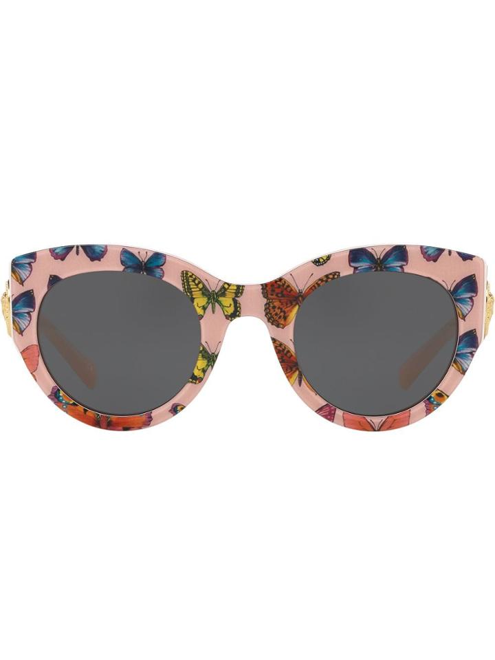 Versace Eyewear Tribute Butterfly Print Sunglasses - Pink