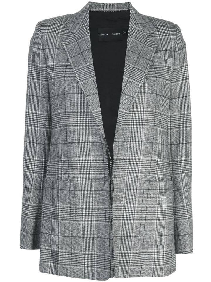 Proenza Schouler Check Notched Lapel Blazer - Grey