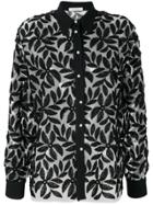 Mantu Floral Appliqué Shirt - Black