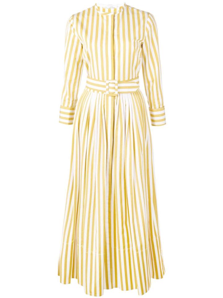 Oscar De La Renta Belted Shirt Dress - Yellow