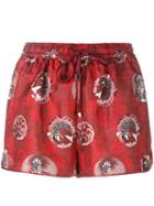 F.r.s For Restless Sleepers - Glauco Shorts - Women - Silk - M, Women's, Red, Silk