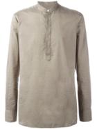 E. Tautz Grandad Collar Shirt, Men's, Size: 17 1/2, Nude/neutrals, Cotton