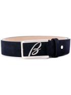 Brioni Logo Buckle Belt - Blue