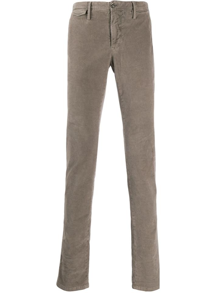 Pt01 Textured Chino-style Trousers - Brown