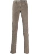 Pt01 Textured Chino-style Trousers - Brown