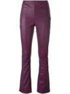 Drome Flared Leather Trousers - Pink & Purple