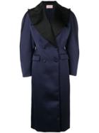 Christopher Kane Satin Double Breasted Coat - Blue
