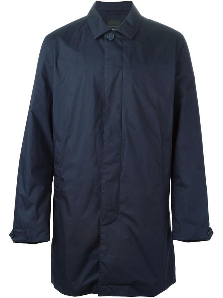 Z Zegna Windproof Coat, Men's, Size: Xxl, Blue, Cotton/polyamide/polyester