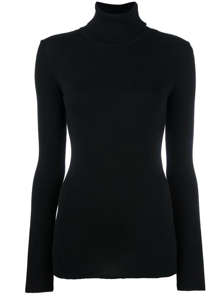 Laneus Turtle Neck Jumper, Women's, Size: 44, Black, Virgin Wool