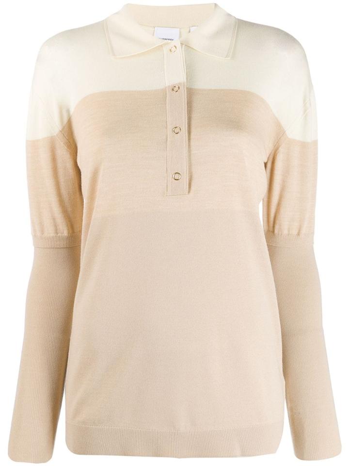 Burberry Two-tone Polo Shirt - Neutrals