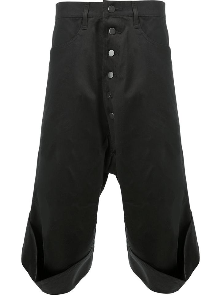 Christopher Nemeth Slouch Cropped Trousers, Men's, Size: Medium, Black, Cotton