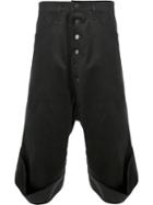 Christopher Nemeth Slouch Cropped Trousers, Men's, Size: Medium, Black, Cotton