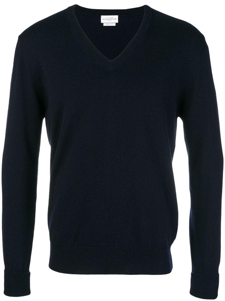 Ballantyne V-neck Knitted Sweatshirt - Blue