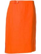 Salvatore Ferragamo Vintage 1980's Side Slits Skirt - Orange