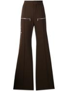Chloé Zip-detail Flared Trousers - Brown