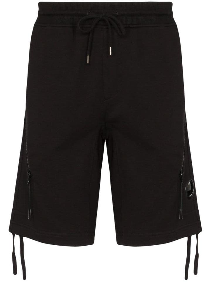 Cp Company Lens Detail Cotton Shorts - Black