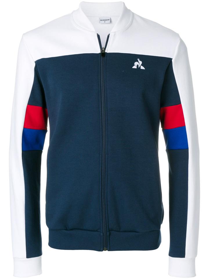 Le Coq Sportif Contrast Panel Track Top - Blue