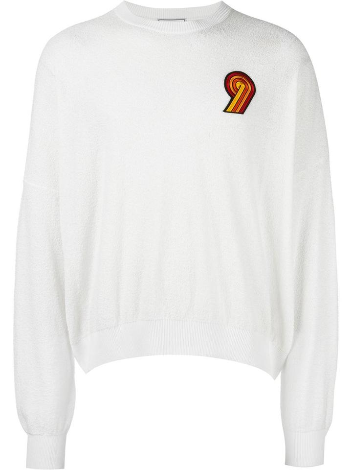 Ami Alexandre Mattiussi 9 Patch Boxy Sweatshirt, Men's, Size: Small, White, Cotton/polyamide