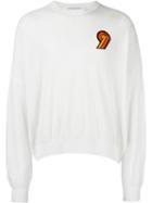 Ami Alexandre Mattiussi 9 Patch Boxy Sweatshirt, Men's, Size: Small, White, Cotton/polyamide
