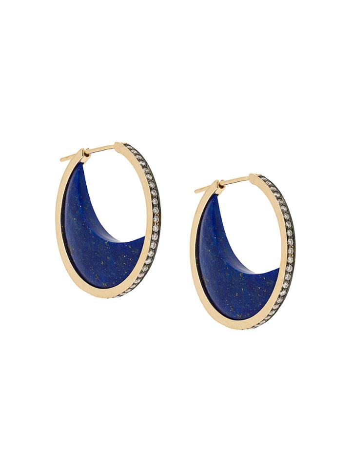 Noor Fares Chandra Crescent Earrings - Blue