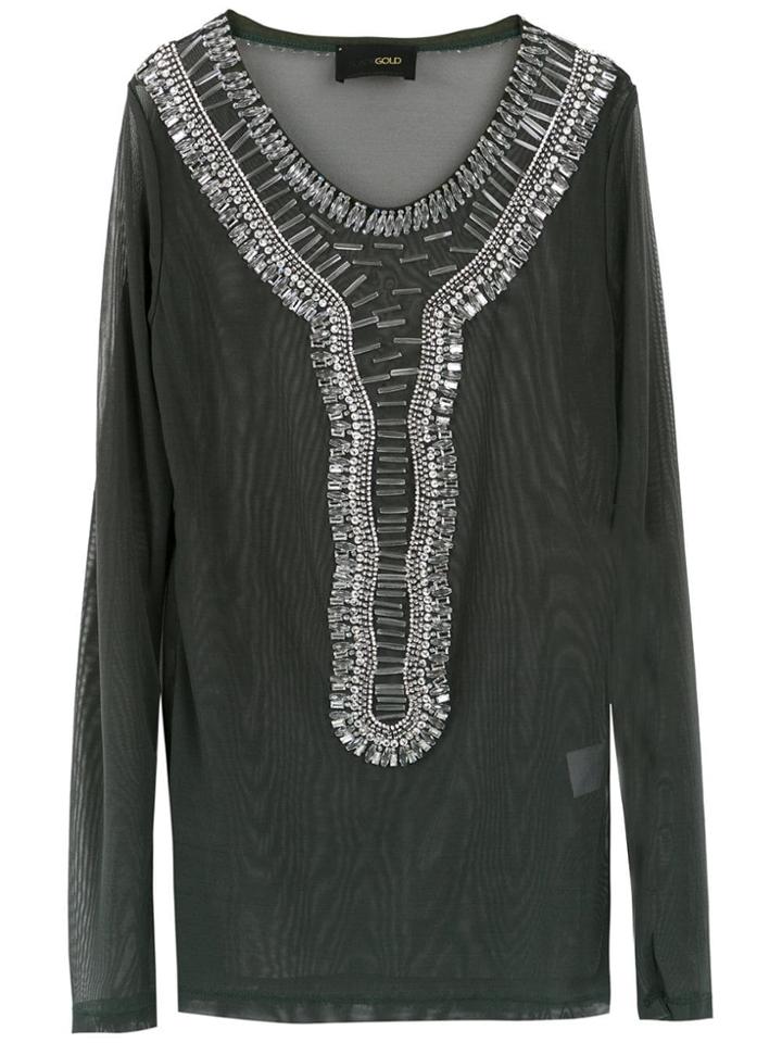 Andrea Bogosian Embroidered Top - Green