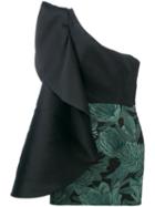 Christian Pellizzari - Single Shoulder Mini Dress - Women - Polyester - 40, Women's, Black, Polyester