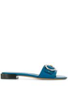 Salvatore Ferragamo Gancini Slide Sandals - Blue