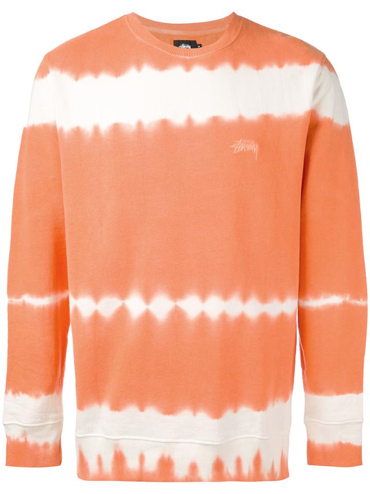 Stussy - Blurry Stripes Sweatshirt - Men - Cotton - S, Yellow/orange, Cotton