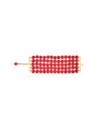 Chanel Vintage Beaded Bracelet, Women's, Red