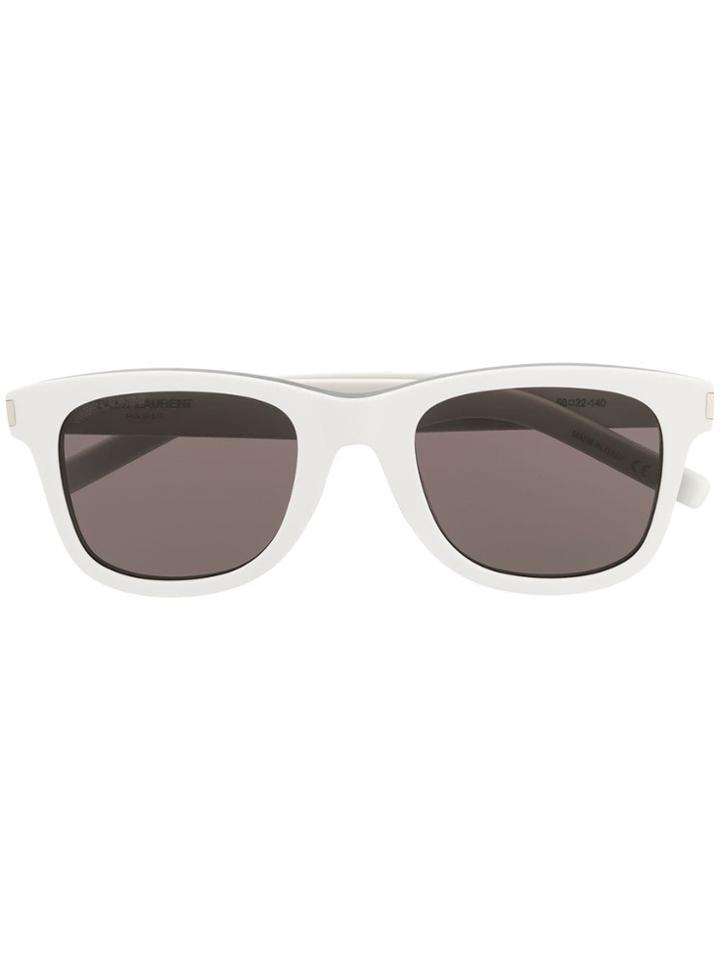 Saint Laurent Eyewear Wayfarer Frame Sunglasses - White