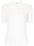 Lee Mathews Ribbed Polo Top - White