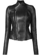 Rick Owens Lilies 'princess' Biker Jacket, Women's, Size: 40, Black, Lamb Skin/polyamide/polyurethane/angora
