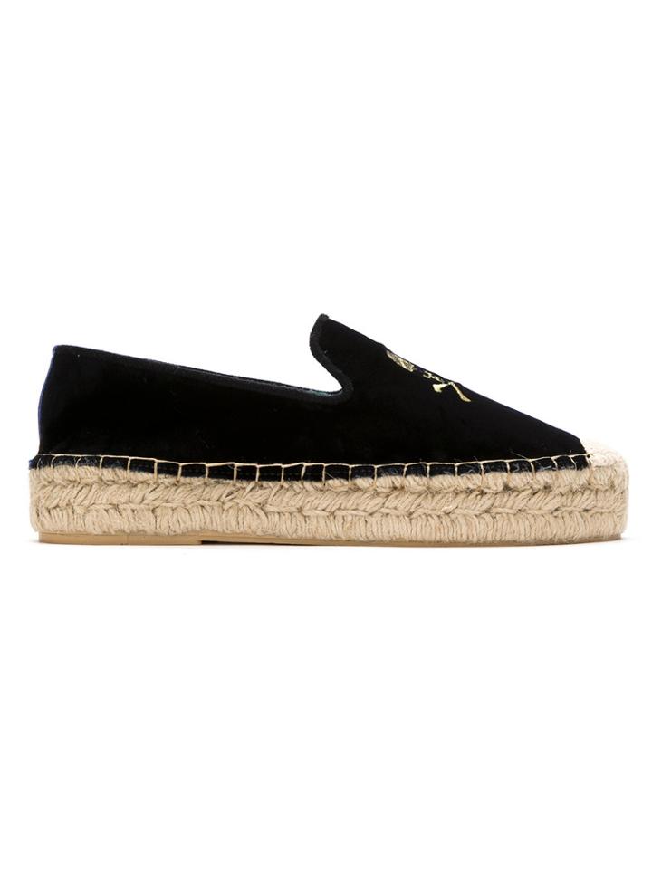 Blue Bird Shoes Skull Espadrilles - Black
