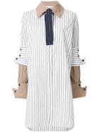 Jw Anderson Striped Shirt Dress - White