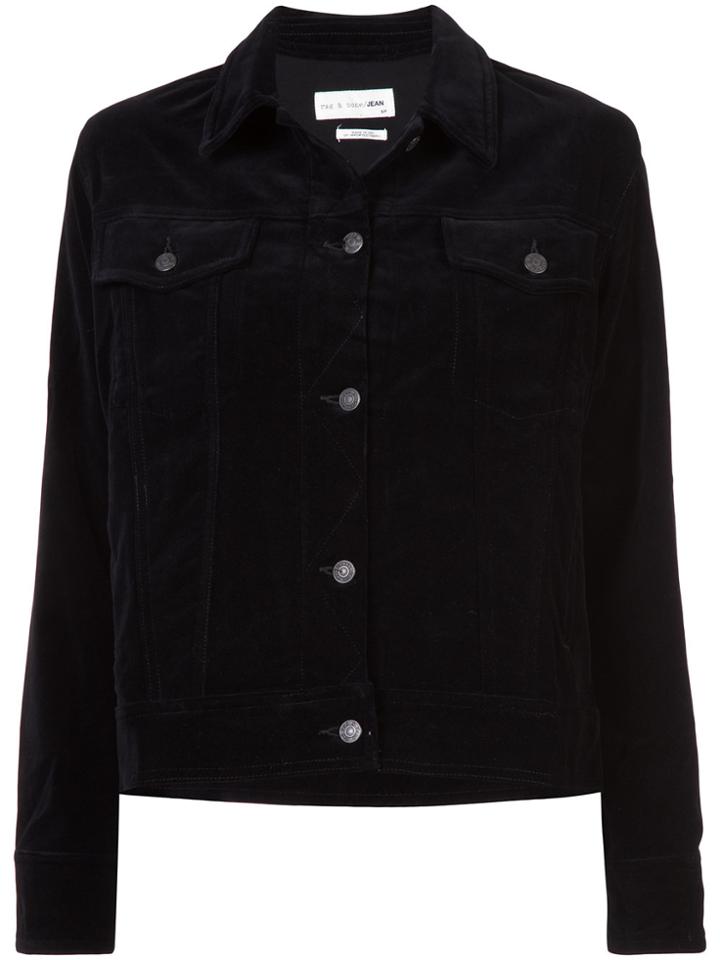 Rag & Bone /jean Velvet Buttoned Jacket - Black
