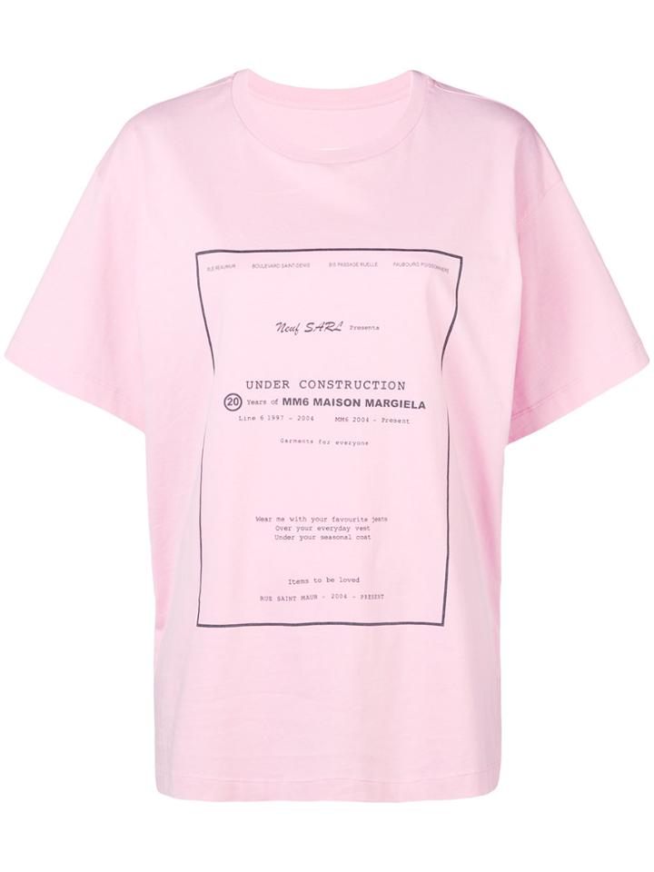 Mm6 Maison Margiela Oversize Printed T-shirt - Pink & Purple
