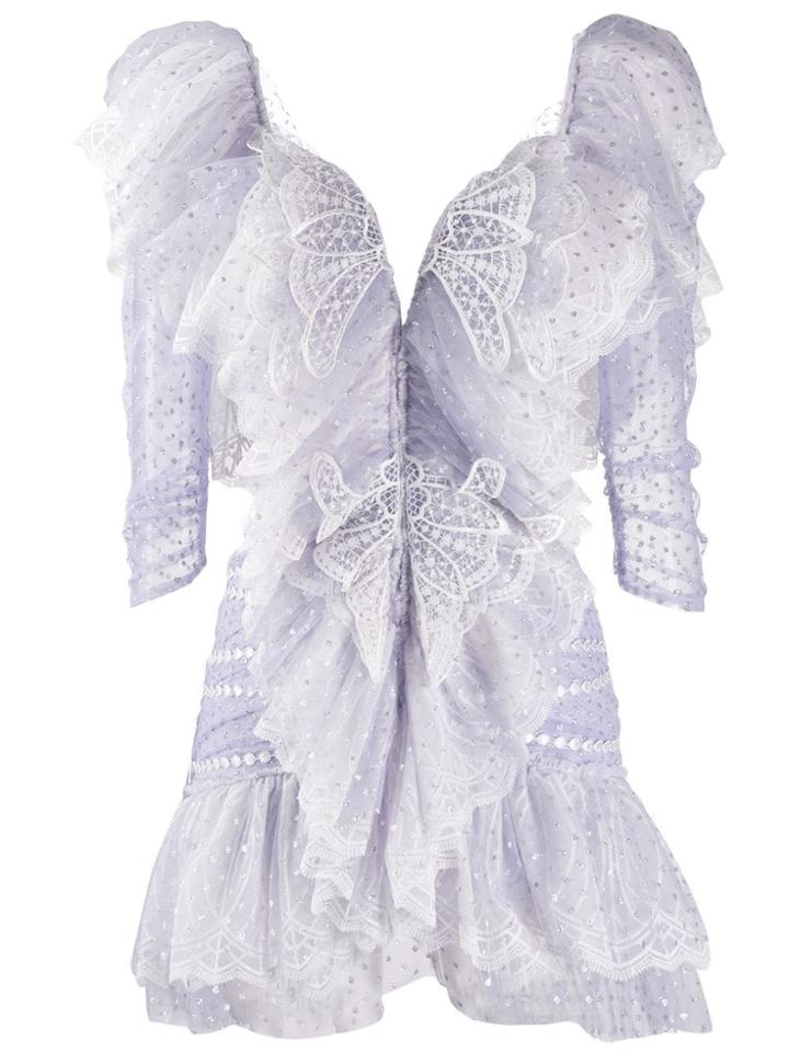 Raisavanessa Butterfly Embellished Mini Dress - Purple