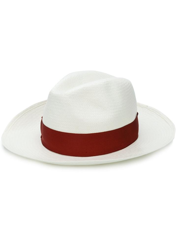 Borsalino Wide-brimmed Fine Panama - White
