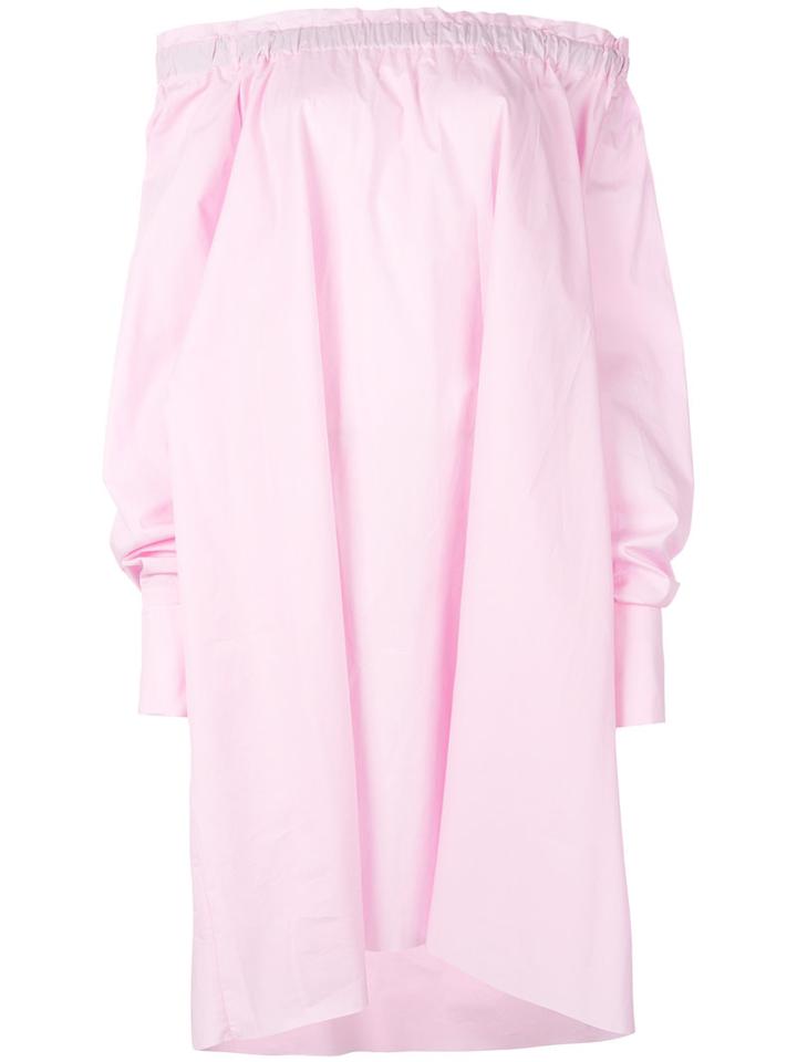 Marques'almeida - Oversized Off-the-shoulder Blouse - Women - Cotton - Xs, Pink/purple, Cotton