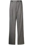 Moschino Vintage 1990's Houndstooth Straight Trousers - Black