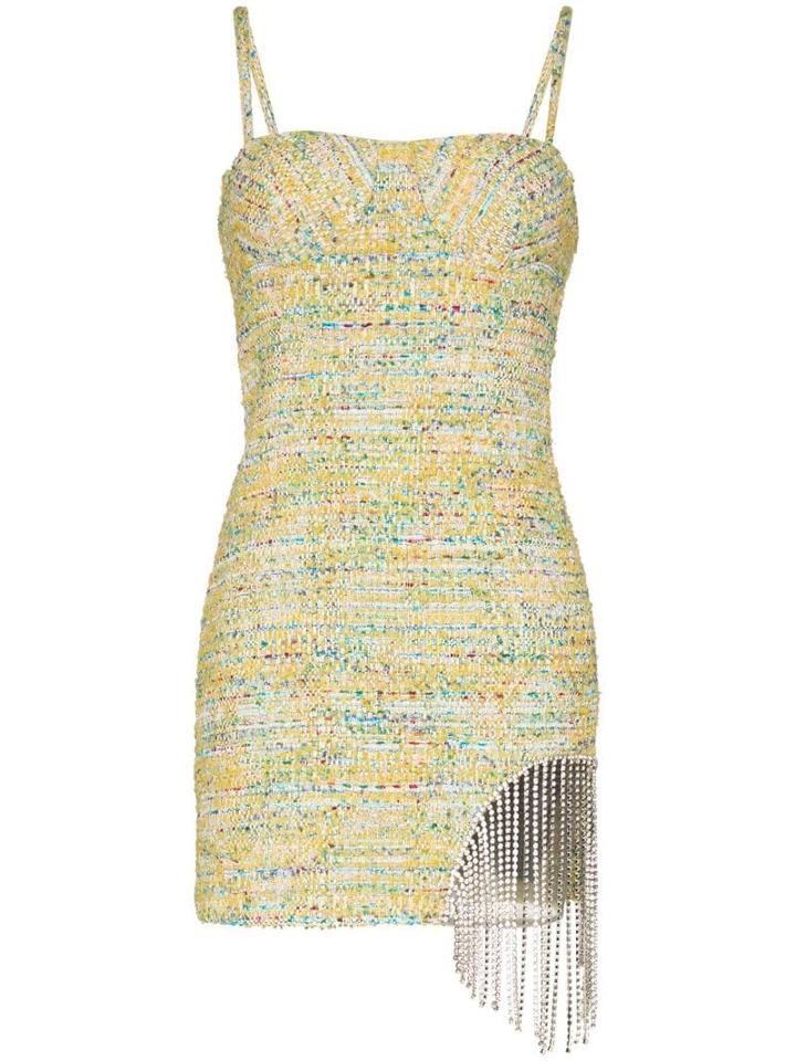 Area Crystal-trimmed Tweed Mini Dress - Yellow