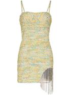 Area Crystal-trimmed Tweed Mini Dress - Yellow